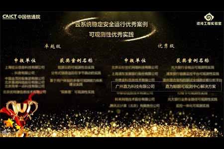 尊龙凯时鲸眼可观测中心解决方案获评信通院可观测性优秀案例优秀级